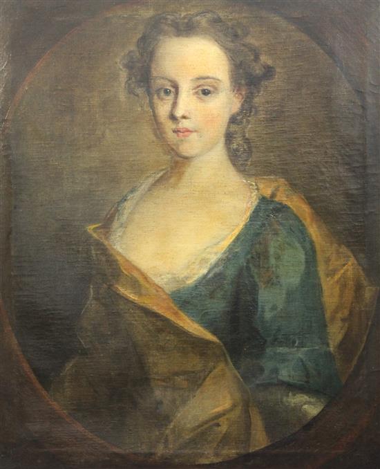 Philip Mercier (1689/91-1760) Portrait believed to be Lady Mary Watson - Wentworth Milbanke, 29 x 24in.